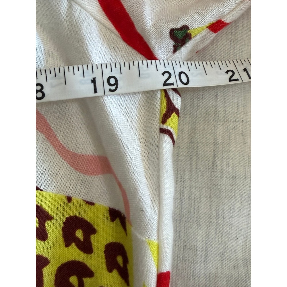 Boden Clara Linen Maxi Shirt Dress Womens 12 White Lobster Pineapple Belted - Picture 12 of 12